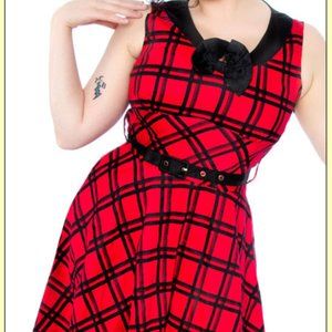 Voodoo Vixen Plaid Swing Dress NWT